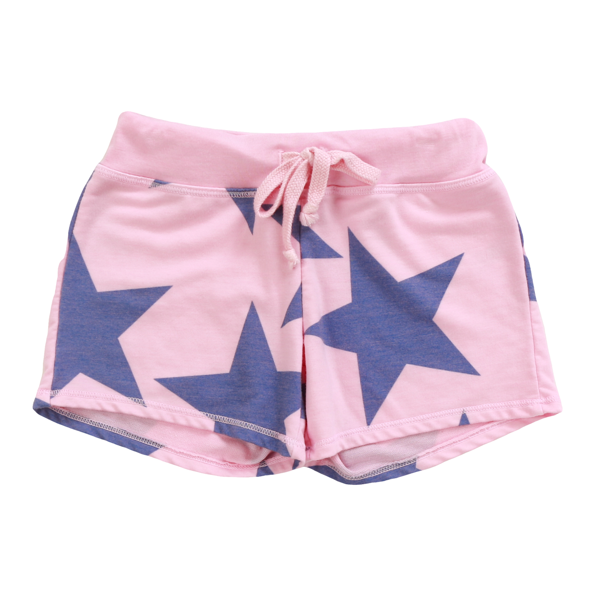 Drawstring Short, Pink w/Cobalt Stars