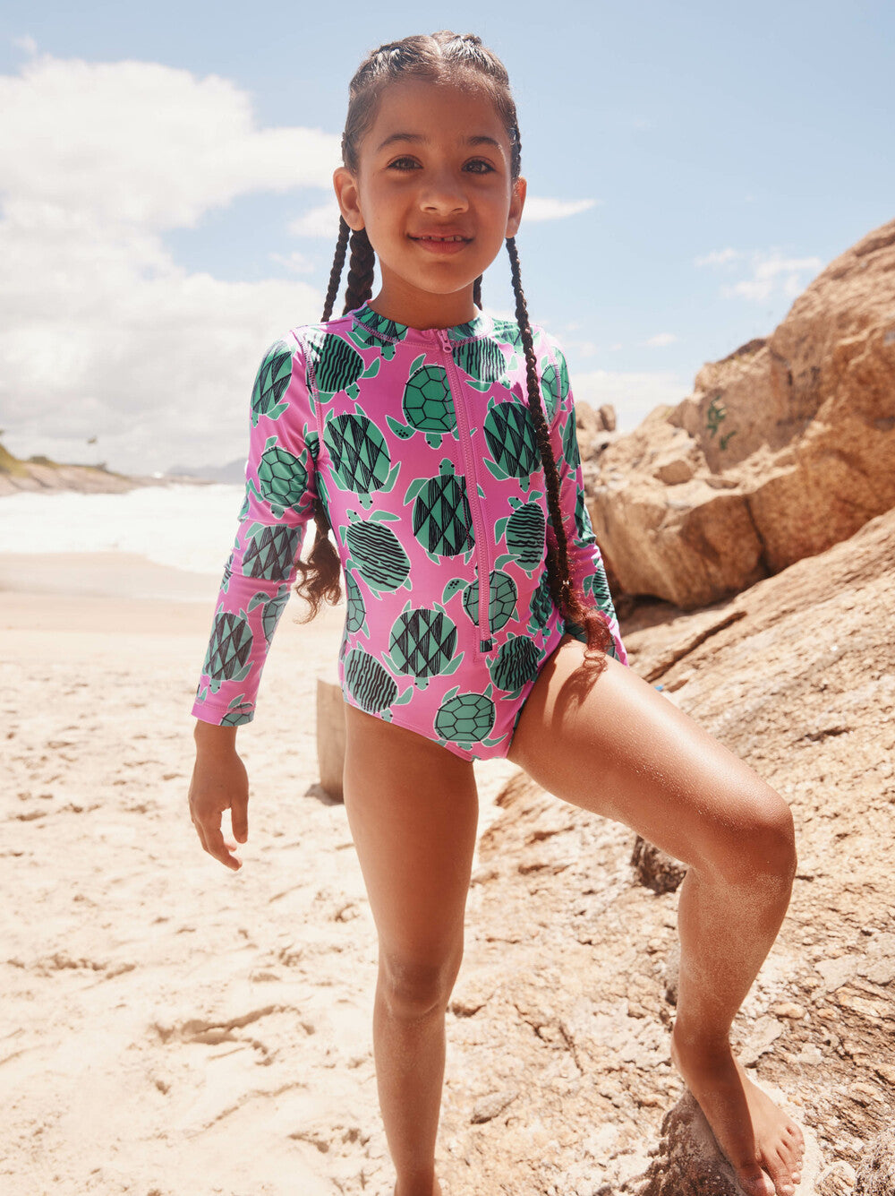 L/S One Piece, Tiled Turtles