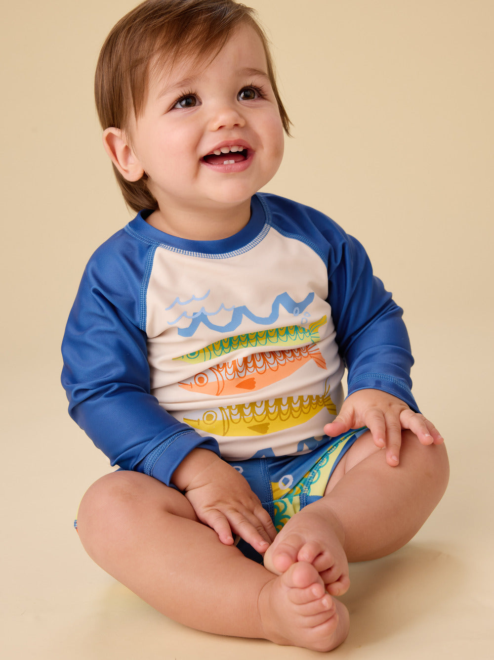 Rash Guard Swim Set, Chalk