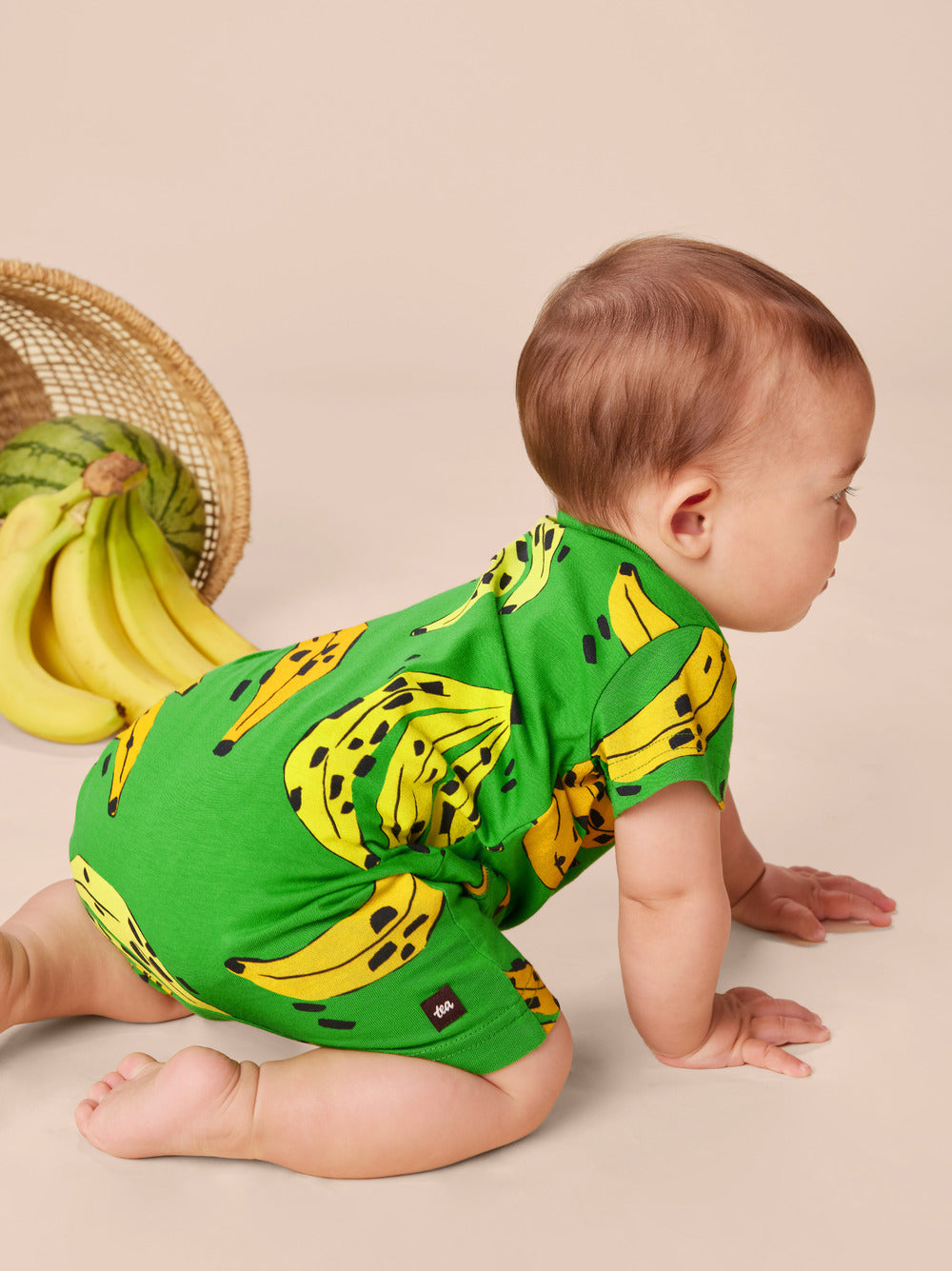 Double Pocket Baby Romper, Bananas