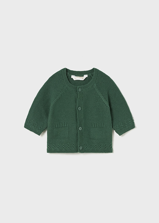 Cotton Knit Cardigan, Pine, 2301