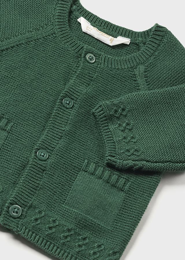 Cotton Knit Cardigan, Pine, 2301