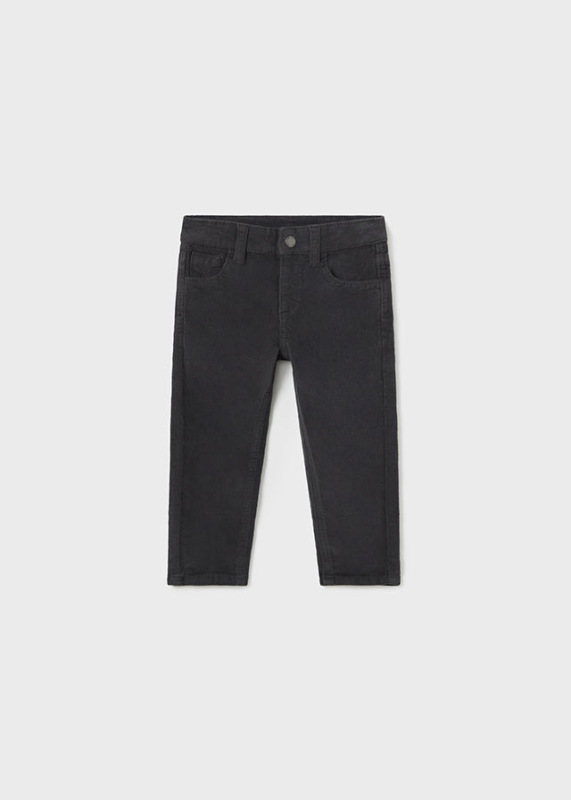 Slim Fit Micro-Cord Pants, Charcoal, 502