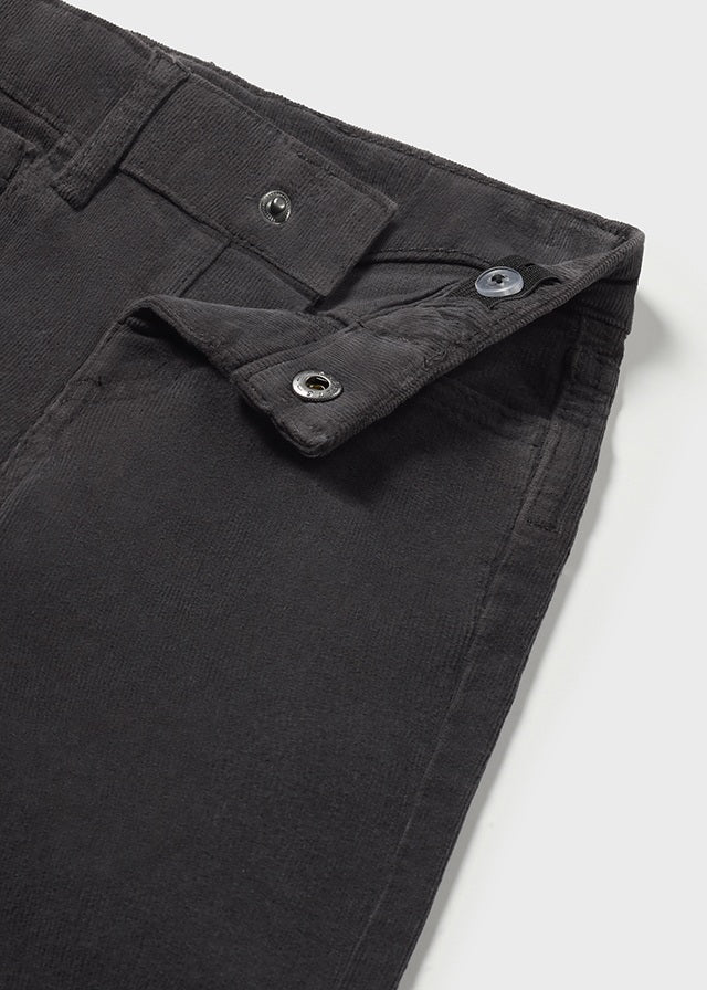 Slim Fit Micro-Cord Pants, Charcoal, 502
