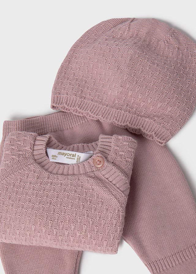 Sweater Set w/Hat, Pink, 9514