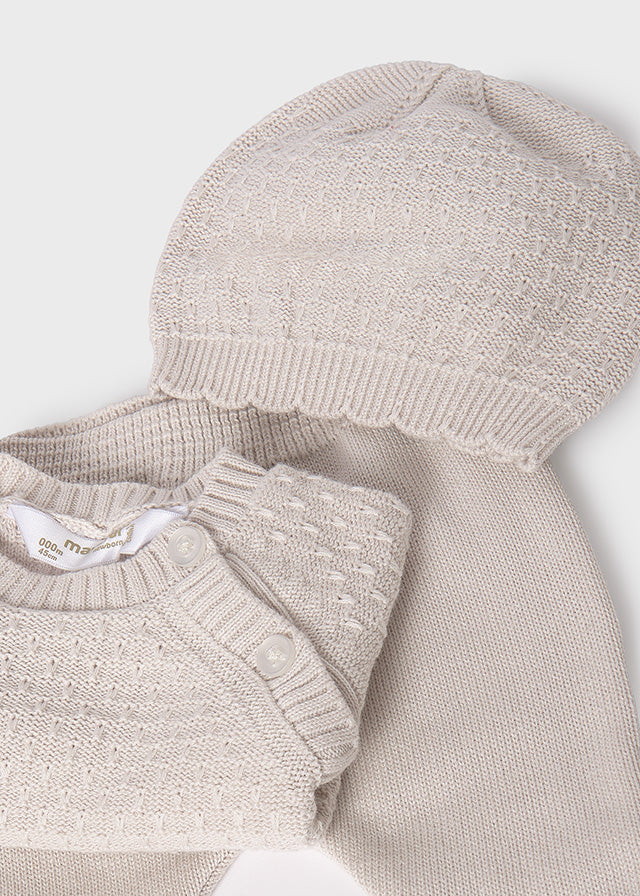 Sweater Set w/Hat, Oat, 9514