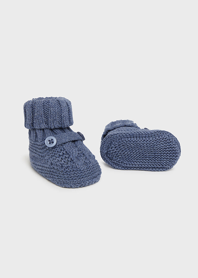 Knit Booties, Blue, 9798