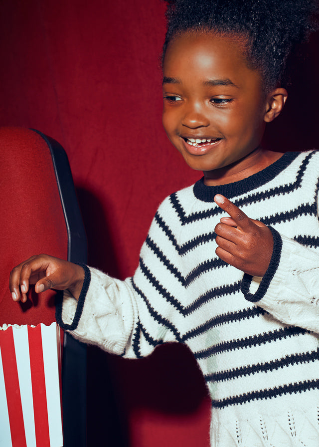 Black and White Striped Sweater, 4582
