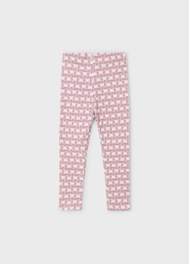 Printed Leggings, Pink Abstract Floral, 4716