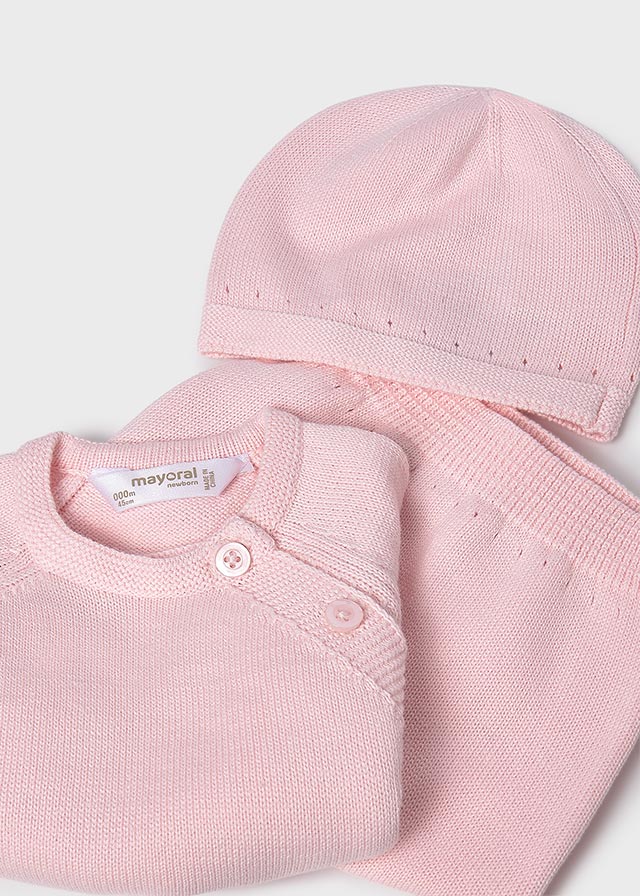 Knit Sweater and Hat Set, Rose, 9981