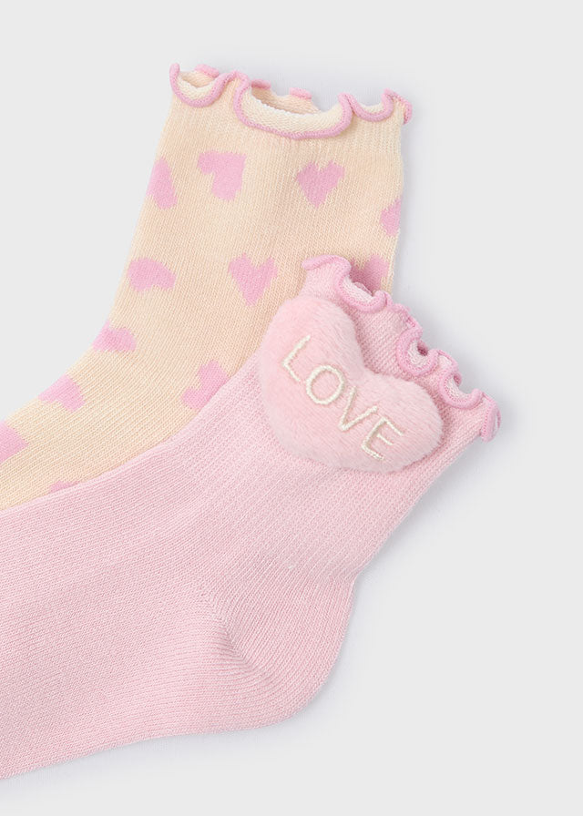 2-Pack Love Heart Socks, 10054