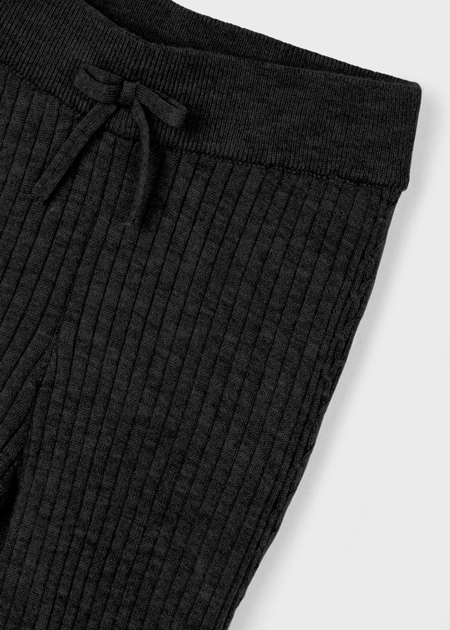 Rib Knit Leggings, Black, 10059