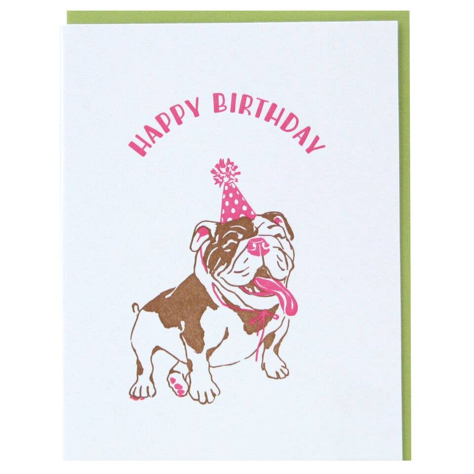 English Bulldog Birthday Card