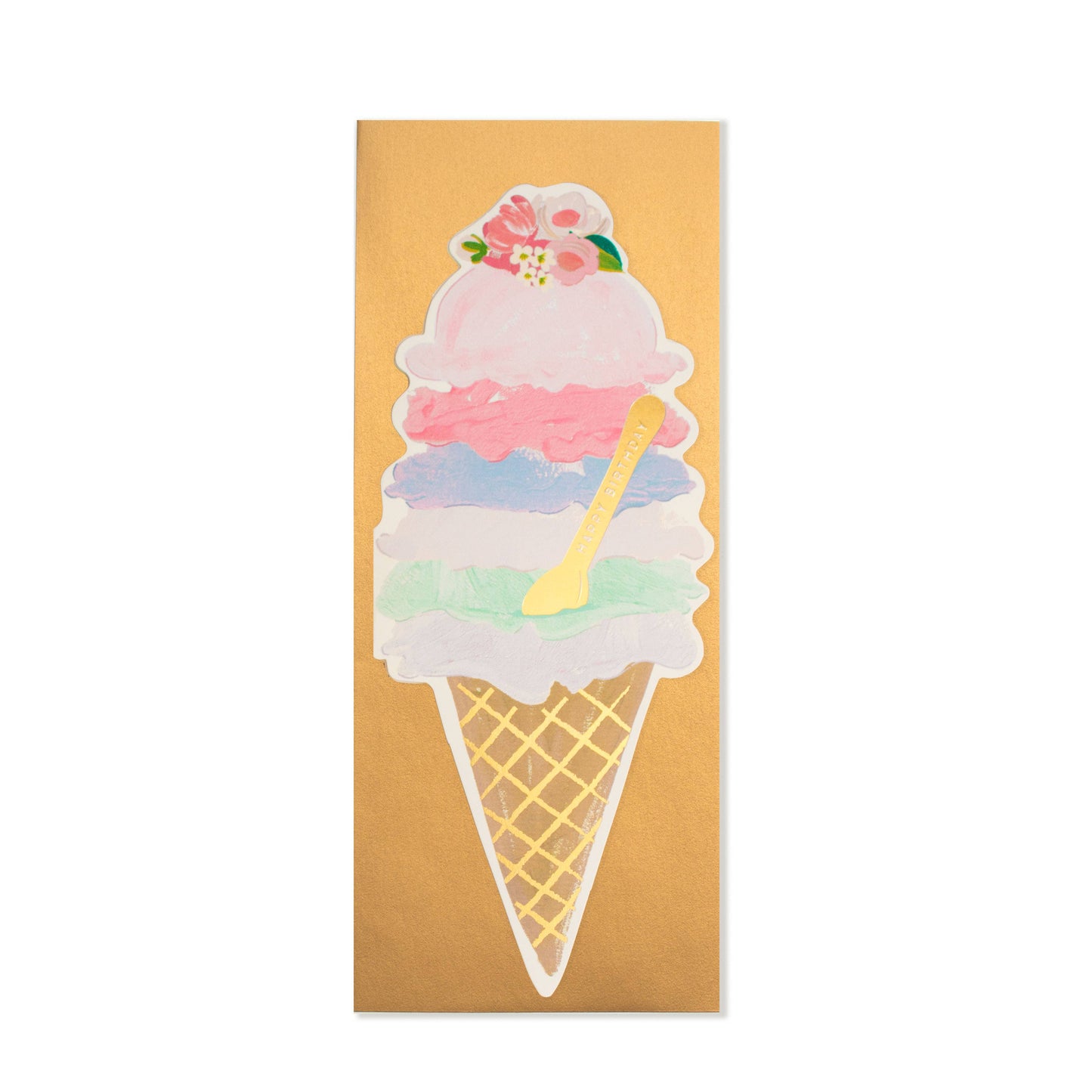 Ice Cream Cone Happy Birthday Greeting Card