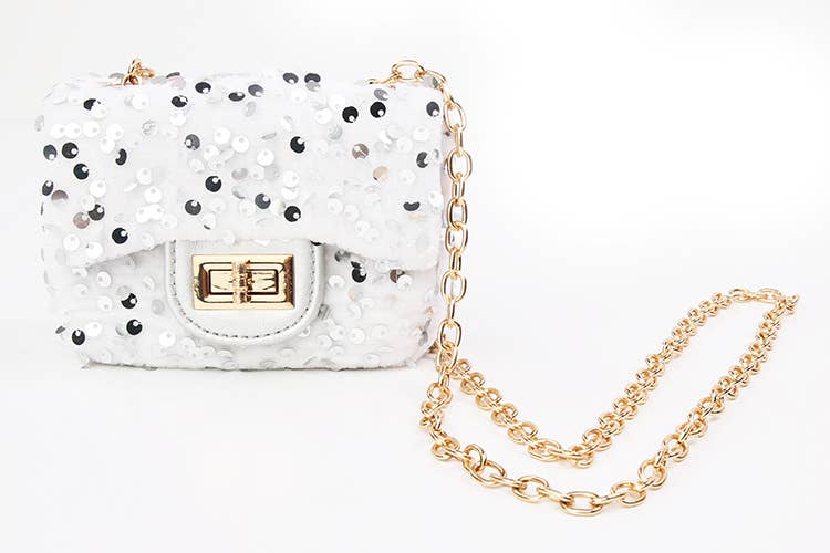 Sequin Purse, Silver