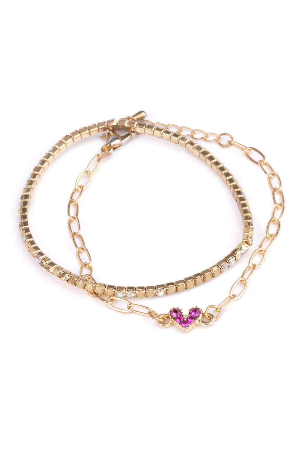 B Chic Linked with Love Bracelets, 2 PC