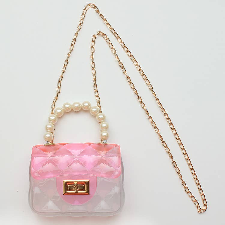 Pearl Ombre Jelly Bag, Pink and Clear
