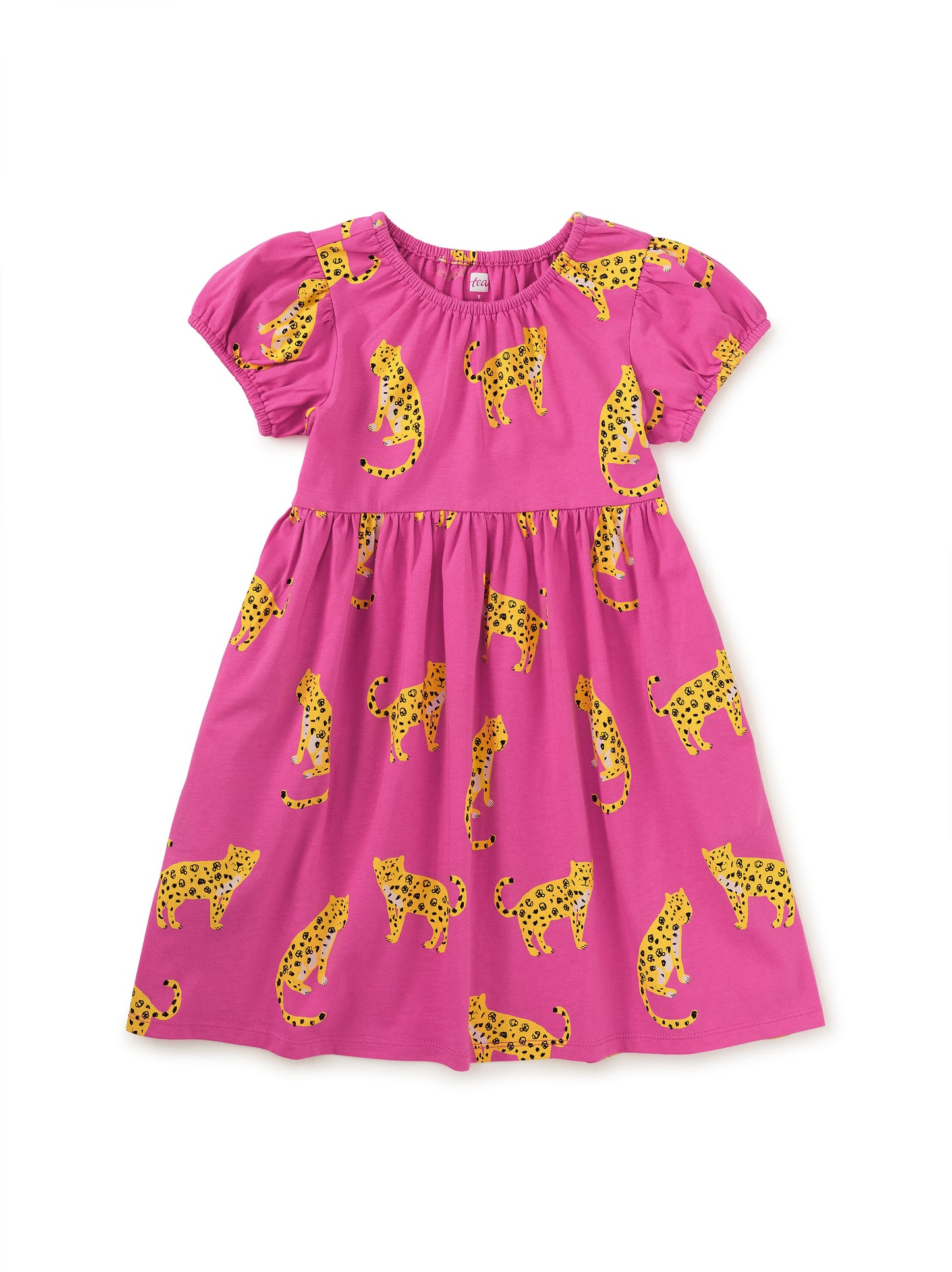 Puff Sleeve Empire Dress, Sweet Jaguars