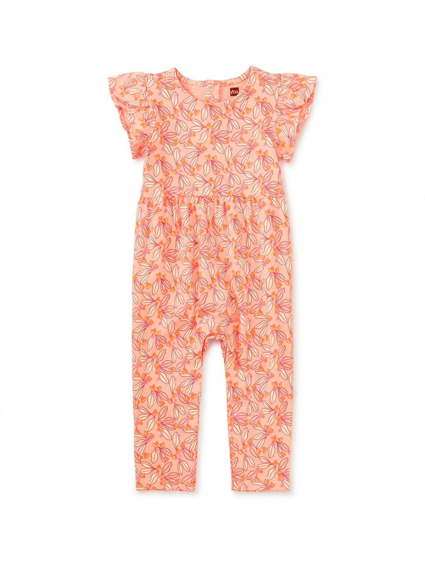 Tulip Sleeve Baby Romper, Tiny Cashew Apples