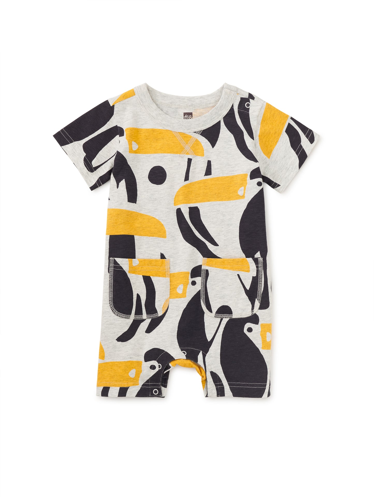 Double Pocket Baby Romper, Toucan Cut-Out