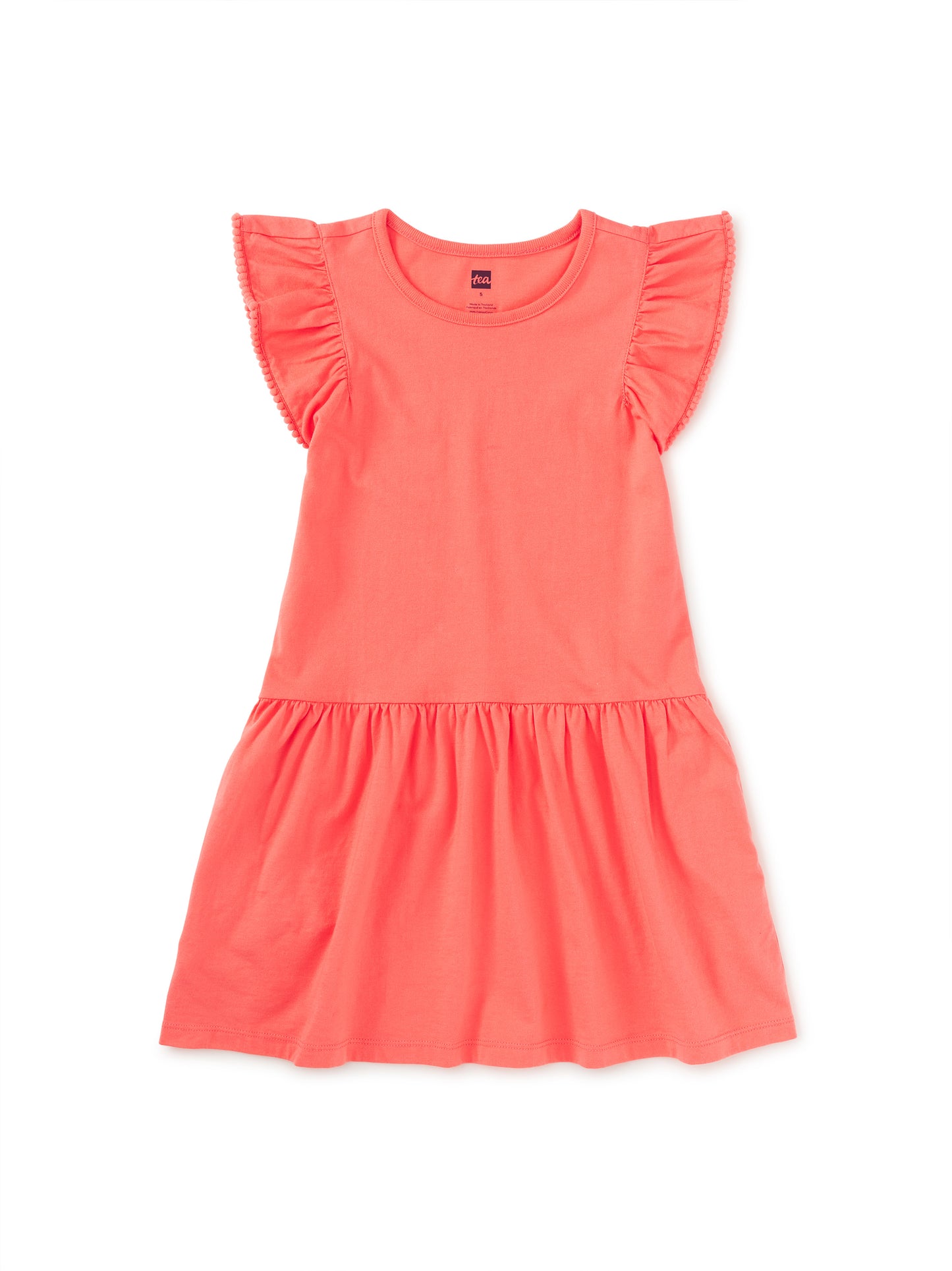 Pom-Pom Flutter Dress, Sunset Pink