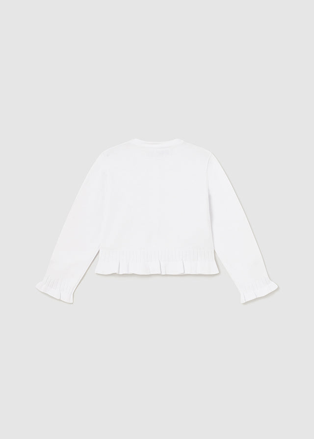 Knit Cardigan, White, 1382