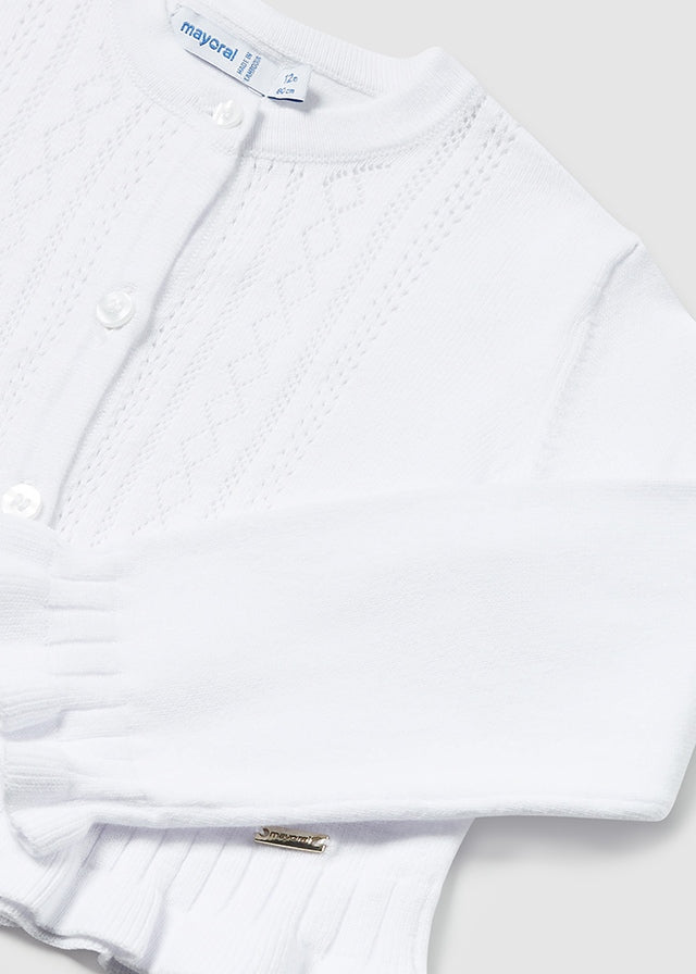 Knit Cardigan, White, 1382