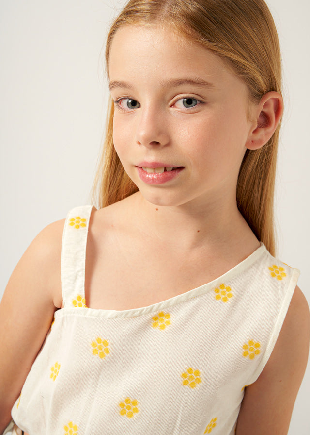 Yellow Flower Jacquard Top, 6022