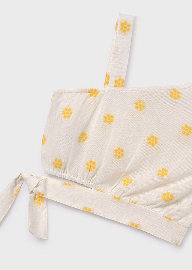 Yellow Flower Jacquard Top, 6022