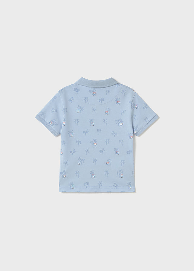 S/S Printed Polo, Palms, 1109