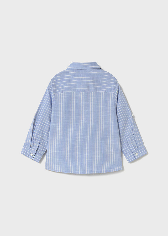 L/S Button Up Shirt, Blue Stripes, 1117