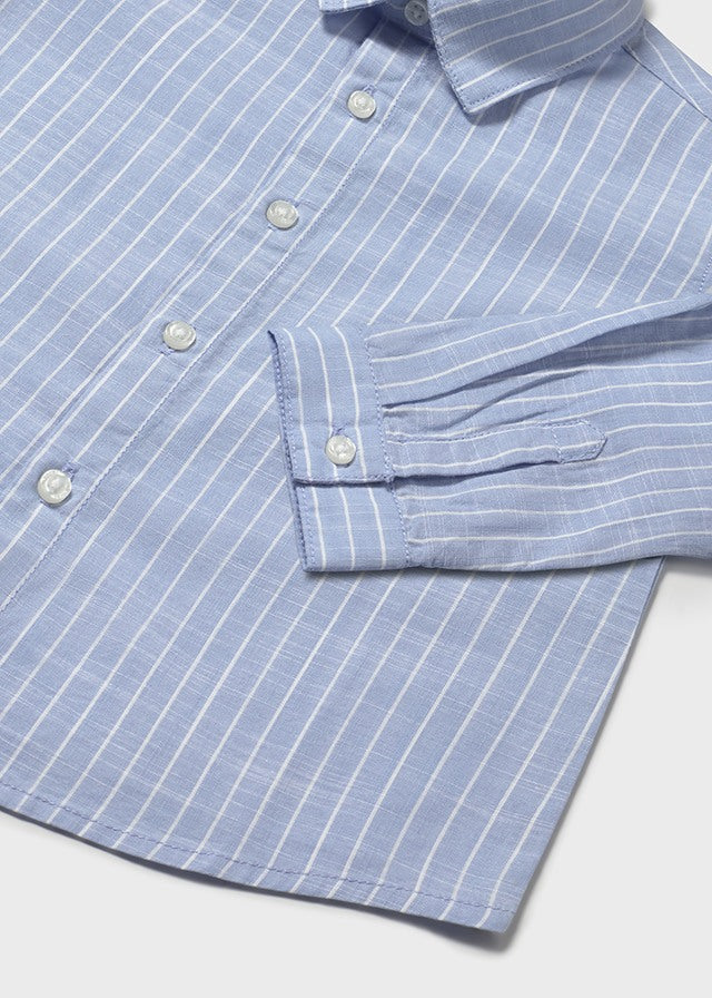 L/S Button Up Shirt, Blue Stripes, 1117