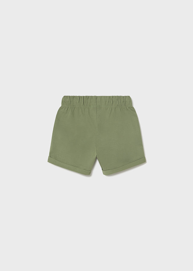 Cuffed Knit Shorts, Forest Green, 1652