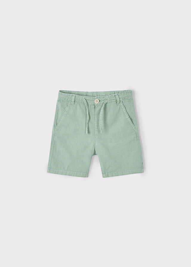 Linen Bermuda Shorts, Dark Laurel, 3226
