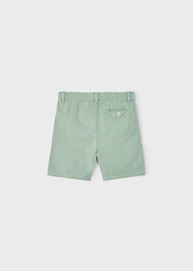 Linen Bermuda Shorts, Dark Laurel, 3226