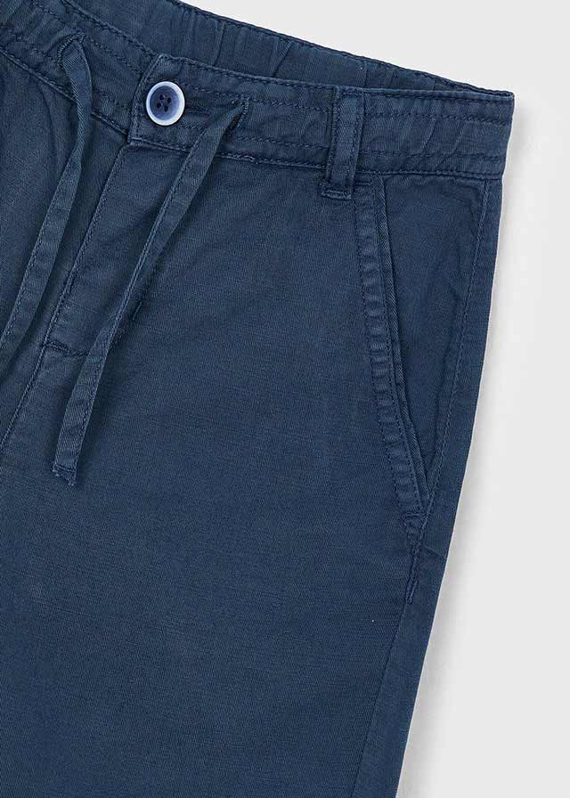 Linen Bermuda Shorts, Midnight, 3226
