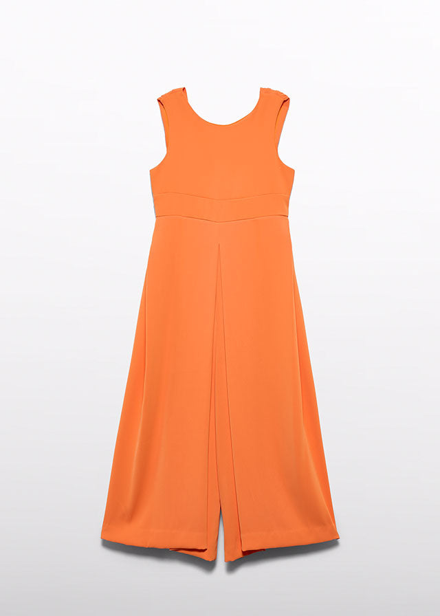 Crepe Jumpsuit with Bow, Persimmon