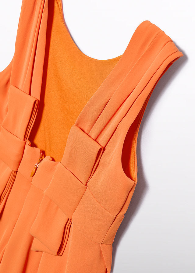 Crepe Jumpsuit with Bow, Persimmon