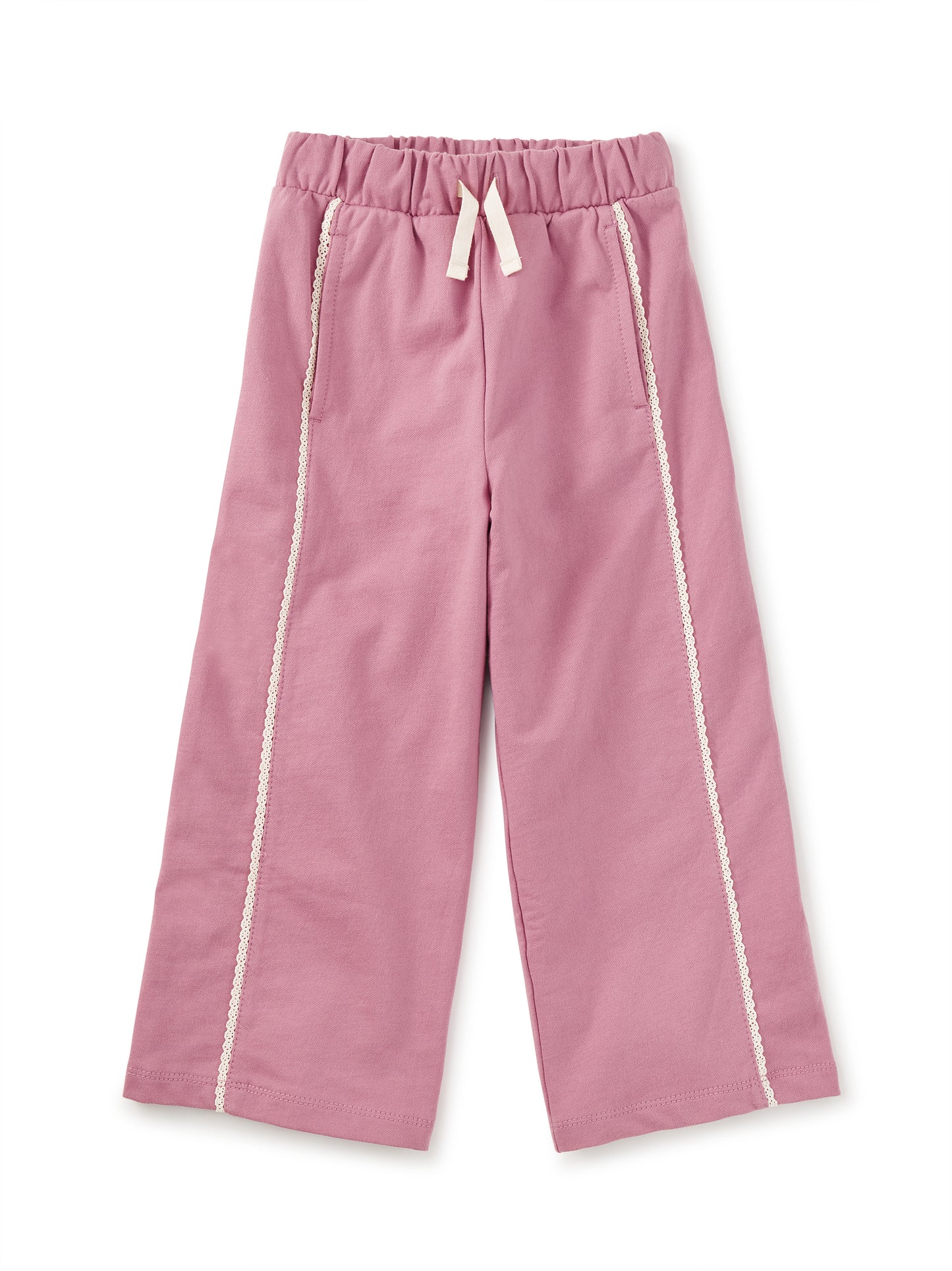 Lace Trim Track Pants, Hydrangea