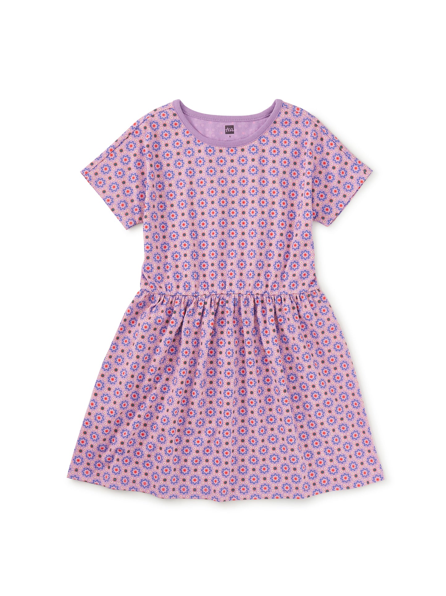 Short Sleeve Twirl Dress, Korean Tiles