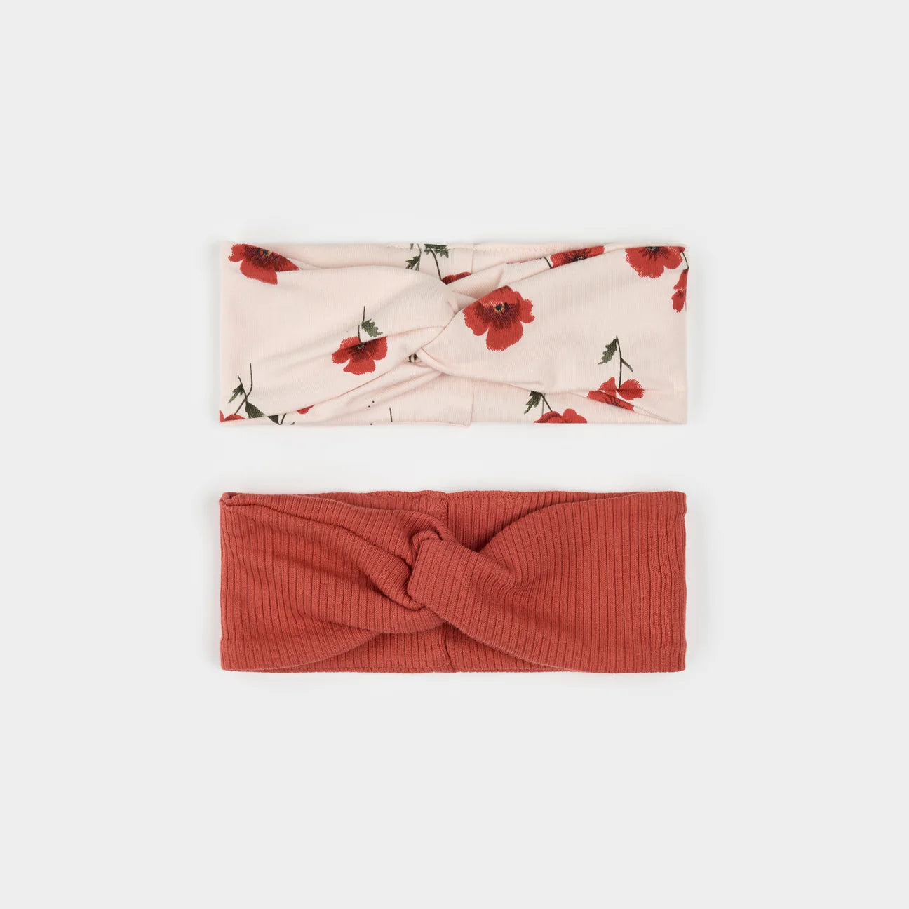 Headband, Pale Pink w/Poppies