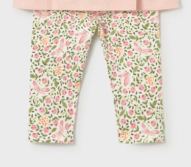 Pink Floral Print Leggings, 1748
