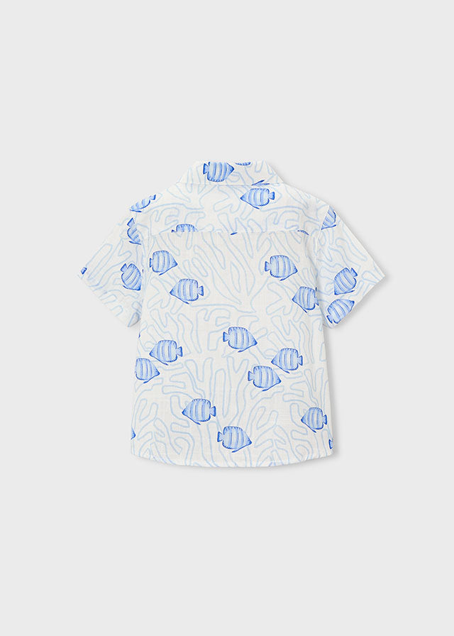 S/S Fish Print Shirt, 3115