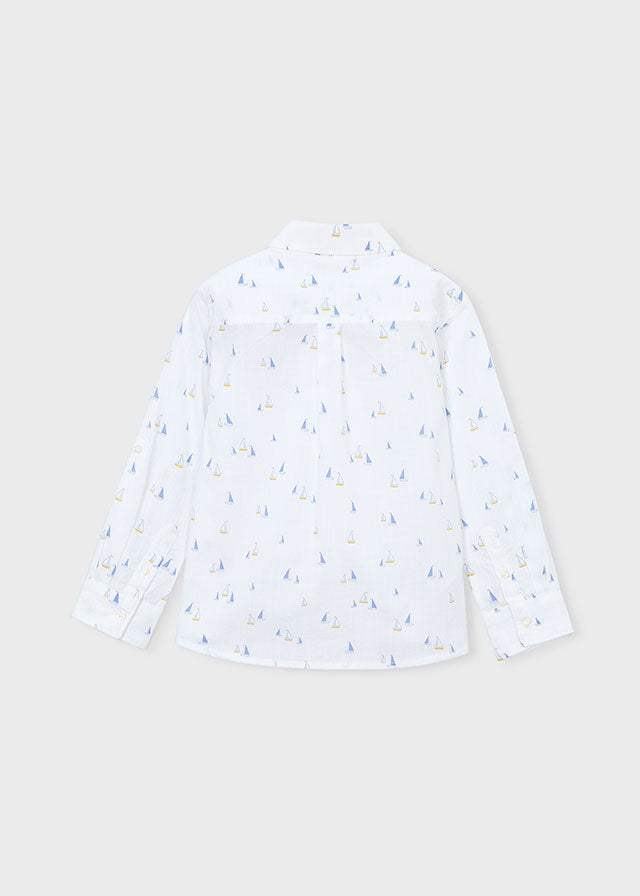L/S Linen Shirt, Sailboats, 3119