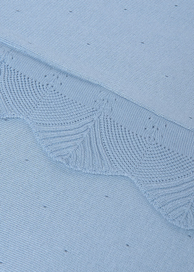 Knit Baby Blanket, Sky, 9020