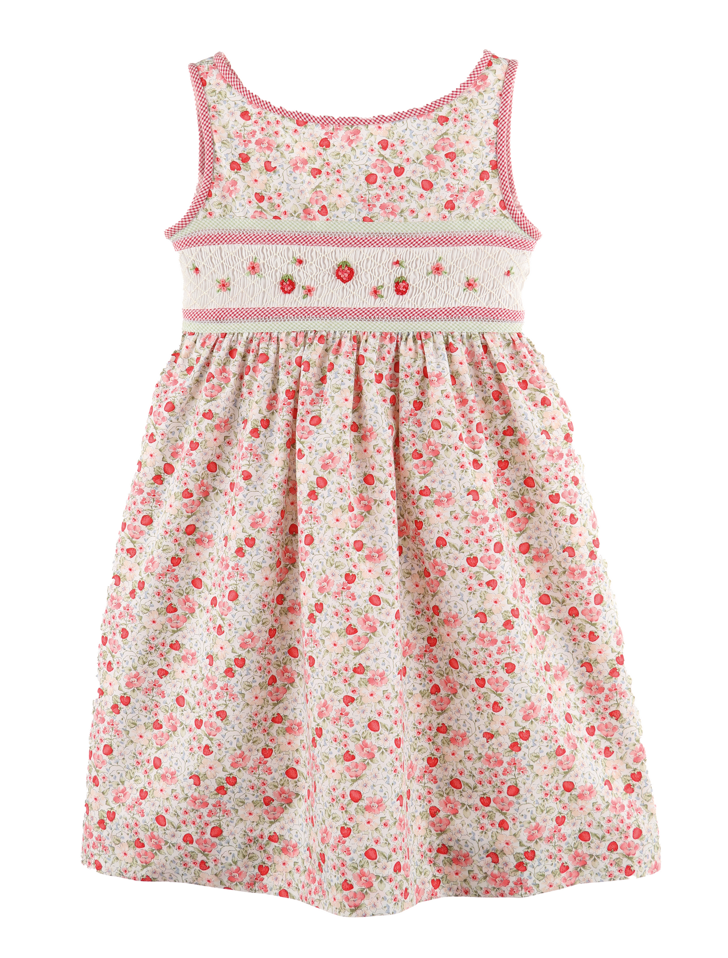 Strawberries Smocked Dress