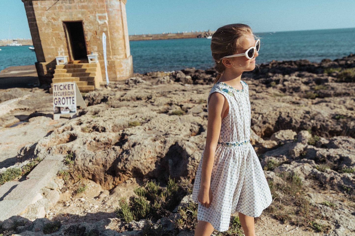 Claudette Dress, Tile Print
