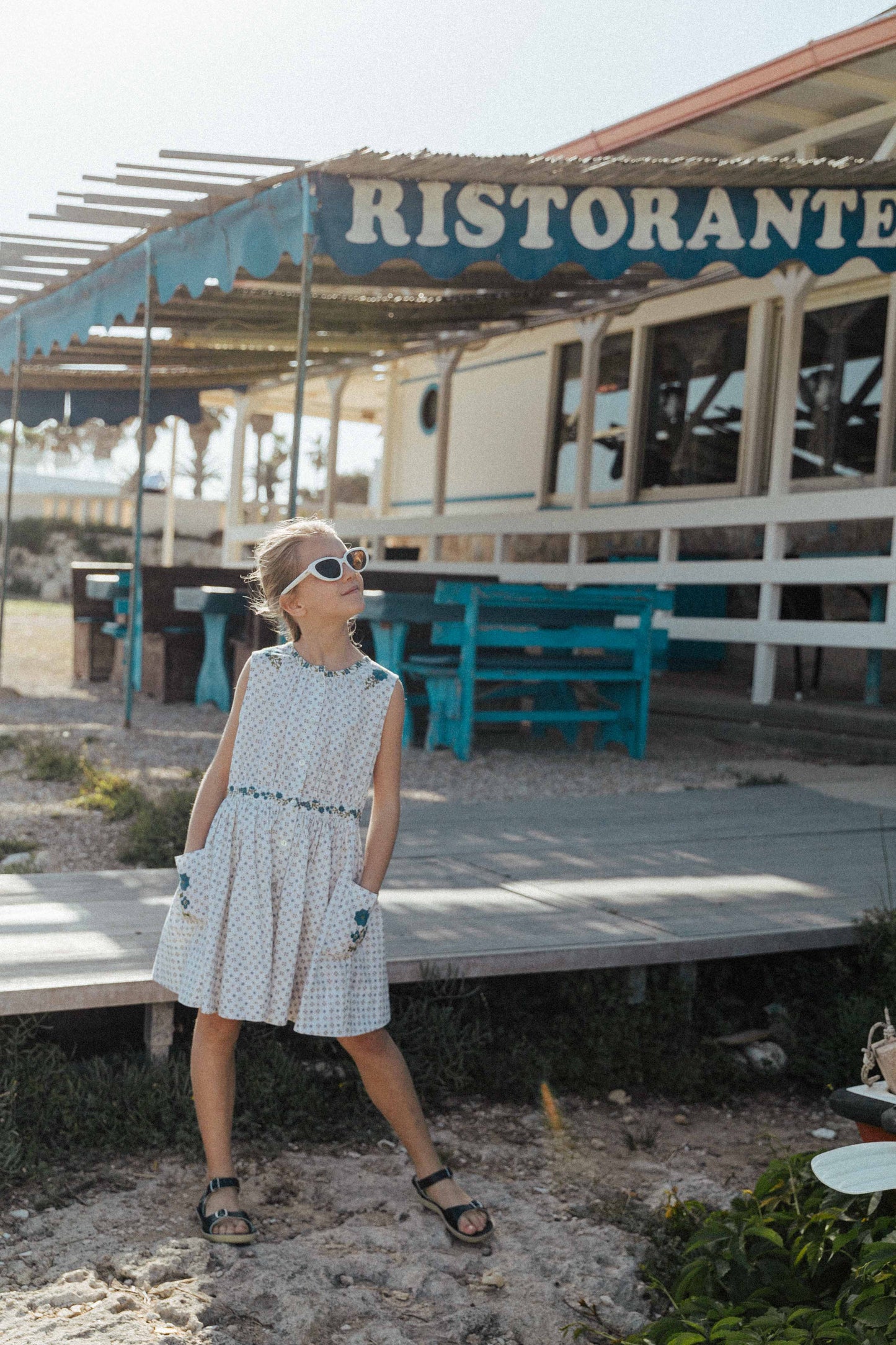 Claudette Dress, Tile Print