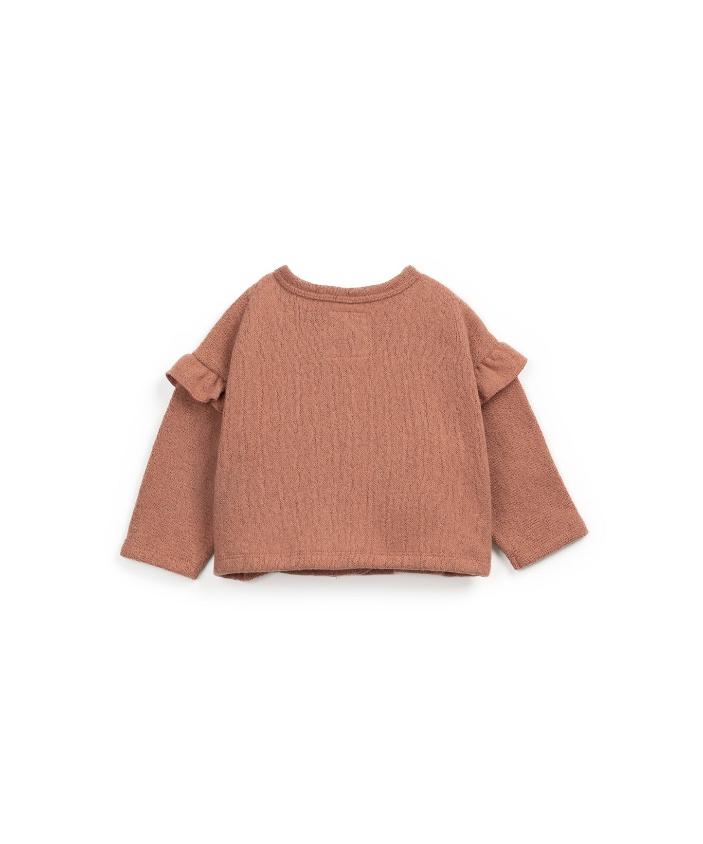 Jersey Caridgan w/Ruffle Sleeve, Coral