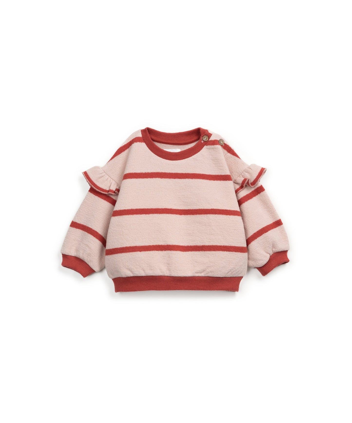 Striped Jersey Sweater, Red/Pale Pink